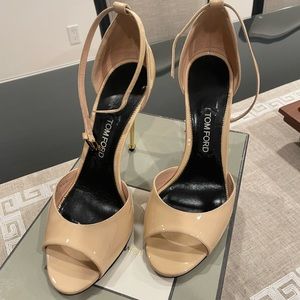 Tom Ford Patent Nude Sandals Heels 41